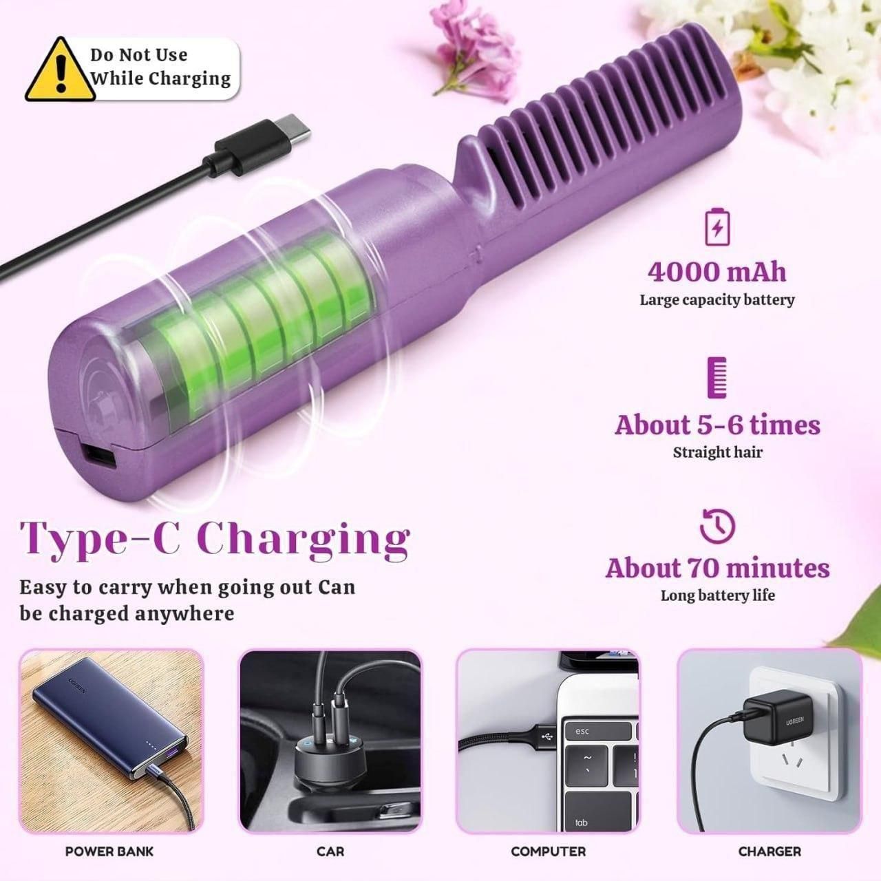Cordless Mini Hair Straightener – Portable & Rechargeable